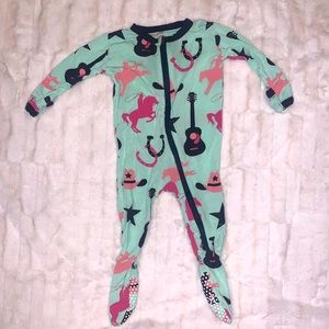 Kickee Pants  Footie Pistachio Cowboy